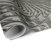 Abstraktes Olive Sage Green Grau Fraktal Art Fanta Geschenkpapier (Rolleneckpunkt)