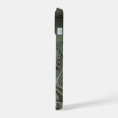 Abstraktes Olive Sage Green Grau Fraktal Art Fanta iPhone 15 Hülle (Linke Seite)