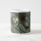 Abstraktes Olive Sage Green Grau Fraktal Art Fanta Jumbo-Tasse (Vorderseite)