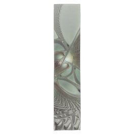 Abstraktes Olive Sage Green Grau Fraktal Art Fanta Kurzer Tischläufer