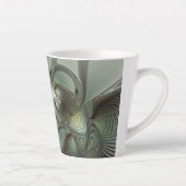 Abstraktes Olive Sage Green Grau Fraktal Art Fanta Milchtasse (Rechts)