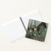Abstraktes Olive Sage Green Grau Fraktal Art Fanta Notizblock (Innenseite)