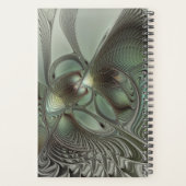 Abstraktes Olive Sage Green Grau Fraktal Art Fanta Planer (Rückseite)