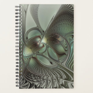 Abstraktes Olive Sage Green Grau Fraktal Art Fanta Planer