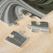 Abstraktes Olive Sage Green Grau Fraktal Art Fanta Puzzle (Seite)