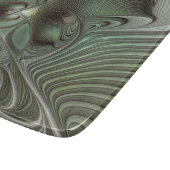 Abstraktes Olive Sage Green Grau Fraktal Art Fanta Schneidebrett (Ecke)