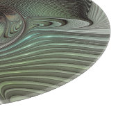 Abstraktes Olive Sage Green Grau Fraktal Art Fanta Schneidebrett (Ecke)