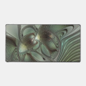 Abstraktes Olive Sage Green Grau Fraktal Art Fanta Schreibtischunterlage (Vorderseite)