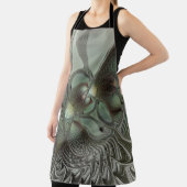 Abstraktes Olive Sage Green Grau Fraktal Art Fanta Schürze (InSitu)