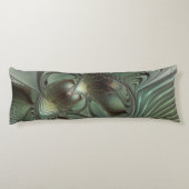 Abstraktes Olive Sage Green Grau Fraktal Art Fanta Seitenschläferkissen (Rückseite)