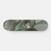 Abstraktes Olive Sage Green Grau Fraktal Art Fanta Skateboard (Horizontal)
