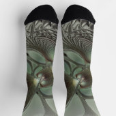Abstraktes Olive Sage Green Grau Fraktal Art Fanta Socken (Oben)