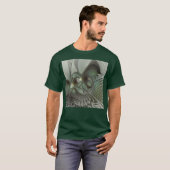 Abstraktes Olive Sage Green Grau Fraktal Art Fanta T-Shirt (Vorne ganz)