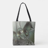 Abstraktes Olive Sage Green Grau Fraktal Art Fanta Tasche (Rückseite)