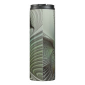 Abstraktes Olive Sage Green Grau Fraktal Art Fanta Thermosbecher (Rückseite)