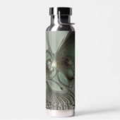 Abstraktes Olive Sage Green Grau Fraktal Art Fanta Trinkflasche (Links)