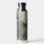 Abstraktes Olive Sage Green Grau Fraktal Art Fanta Trinkflasche (Rechts)