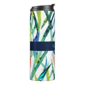 Abstraktes Oma Watercolor Modern Monogram Thermosbecher (Nach links gedreht)