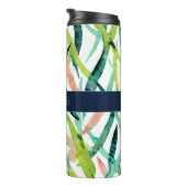 Abstraktes Oma Watercolor Modern Monogram Thermosbecher (Nach rechts gedreht)