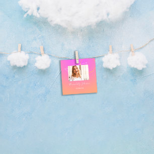 Abstraktes OMBRÉ Geometrie Benutzerdefiniertes Fo Quadratische Visitenkarte