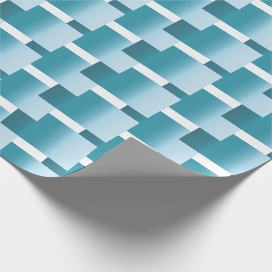 Abstraktes Ombre in aquamarinen Farbtönen Geschenkpapier (Ecke)