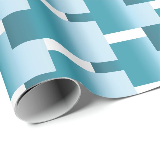Abstraktes Ombre in aquamarinen Farbtönen Geschenkpapier (Rolleneckpunkt)