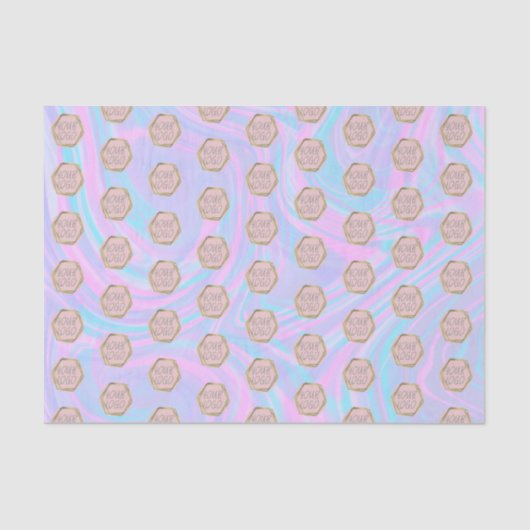 Abstraktes Ombre Tissue Paper mit Firmenlogos Seidenpapier (Vorderseite)