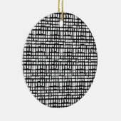 Abstraktes optisches Gitterdekor Keramik Ornament (Rechts)