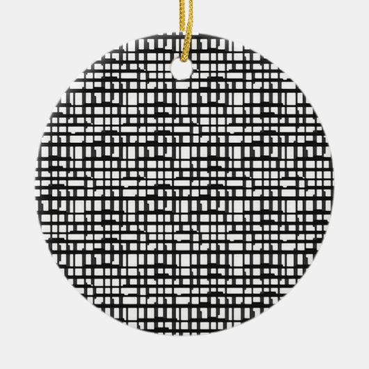 Abstraktes optisches Gitterdekor Keramik Ornament (Vorne)