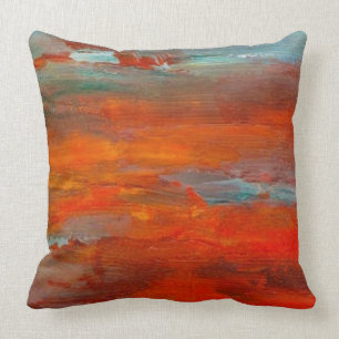 Abstraktes orange blaues kissen