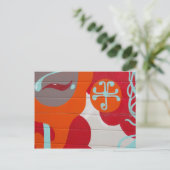 Abstraktes Orange Blue Art Design Postkarte (Stehend Vorderseite)