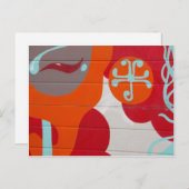 Abstraktes Orange Blue Art Design Postkarte (Vorne/Hinten)