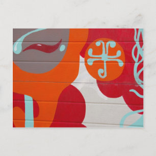 Abstraktes Orange Blue Art Design Postkarte