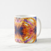 Abstraktes Orange-Feuermuster Kaffeetasse (VorderseiteRechts)
