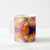 Abstraktes Orange-Feuermuster Kaffeetasse (Vorderseite Links)
