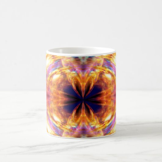 Abstraktes Orange-Feuermuster Kaffeetasse (Mittel)