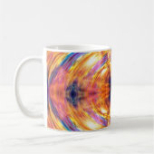 Abstraktes Orange-Feuermuster Kaffeetasse (Links)