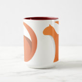 Abstraktes Orange Fox Silhouette Logo Tasse (Zentrum)