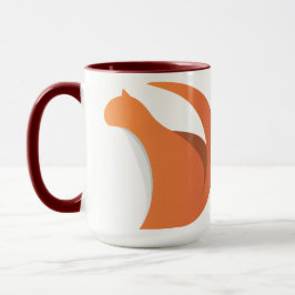 Abstraktes Orange Fox Silhouette Logo Tasse