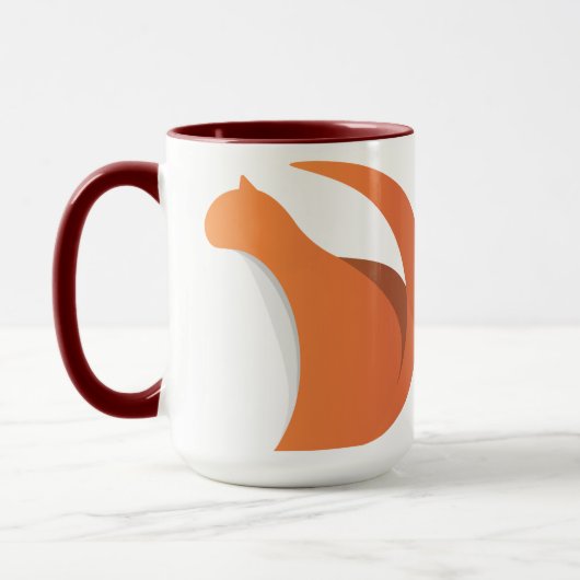 Abstraktes Orange Fox Silhouette Logo Tasse (Links)