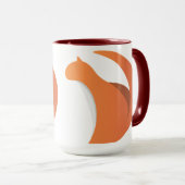 Abstraktes Orange Fox Silhouette Logo Tasse (VorderseiteRechts)