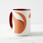 Abstraktes Orange Fox Silhouette Logo Tasse (Vorderseite Links)