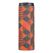 Abstraktes Orange-Graues Geometrisches Monogramm Thermosbecher (Rückseite)