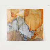 Abstraktes Orange Gray Gold Art Tapestes Wandteppich (Vorderseite (Horizontal))