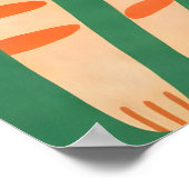 Abstraktes Orange-Katzen-Poster, Minimalistische F Poster (Ecke)