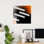 Abstraktes Orange mit Lichtstrahlen AP0005 Poster (Heimbüro)