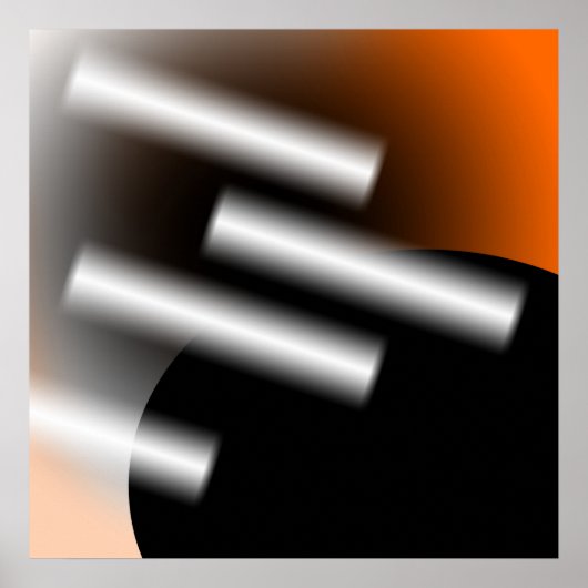 Abstraktes Orange mit Lichtstrahlen AP0005 Poster (Vorne)