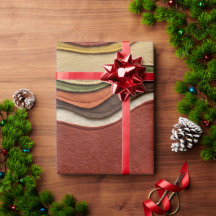 Abstraktes Orange-Oliv-Canyon-Geschenkpapier