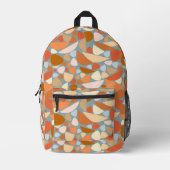 Abstraktes Orange Peach Muster Bedruckter Rucksack (Vorderseite)