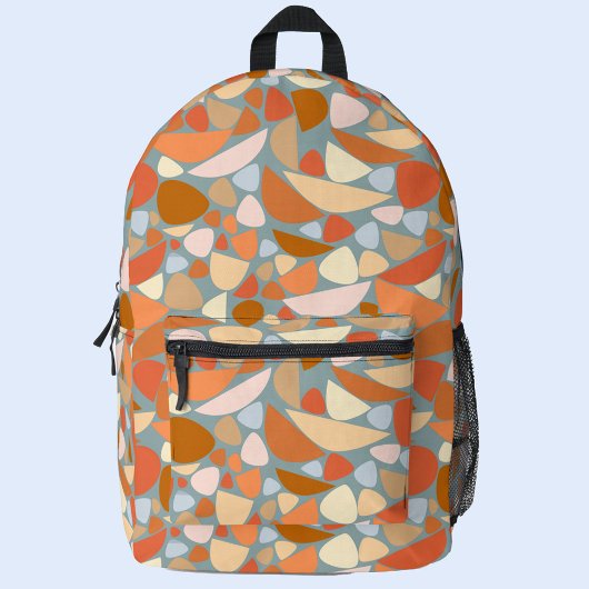 Abstraktes Orange Peach Muster Bedruckter Rucksack